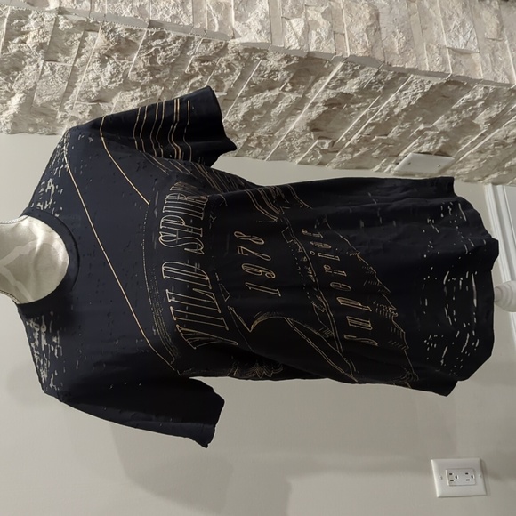 Diesel black and gold wild spirit t-shirt with mesh laser cutouts - Picture 1 of 7